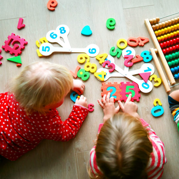 kids learning numbers, abacus calculation, education concept